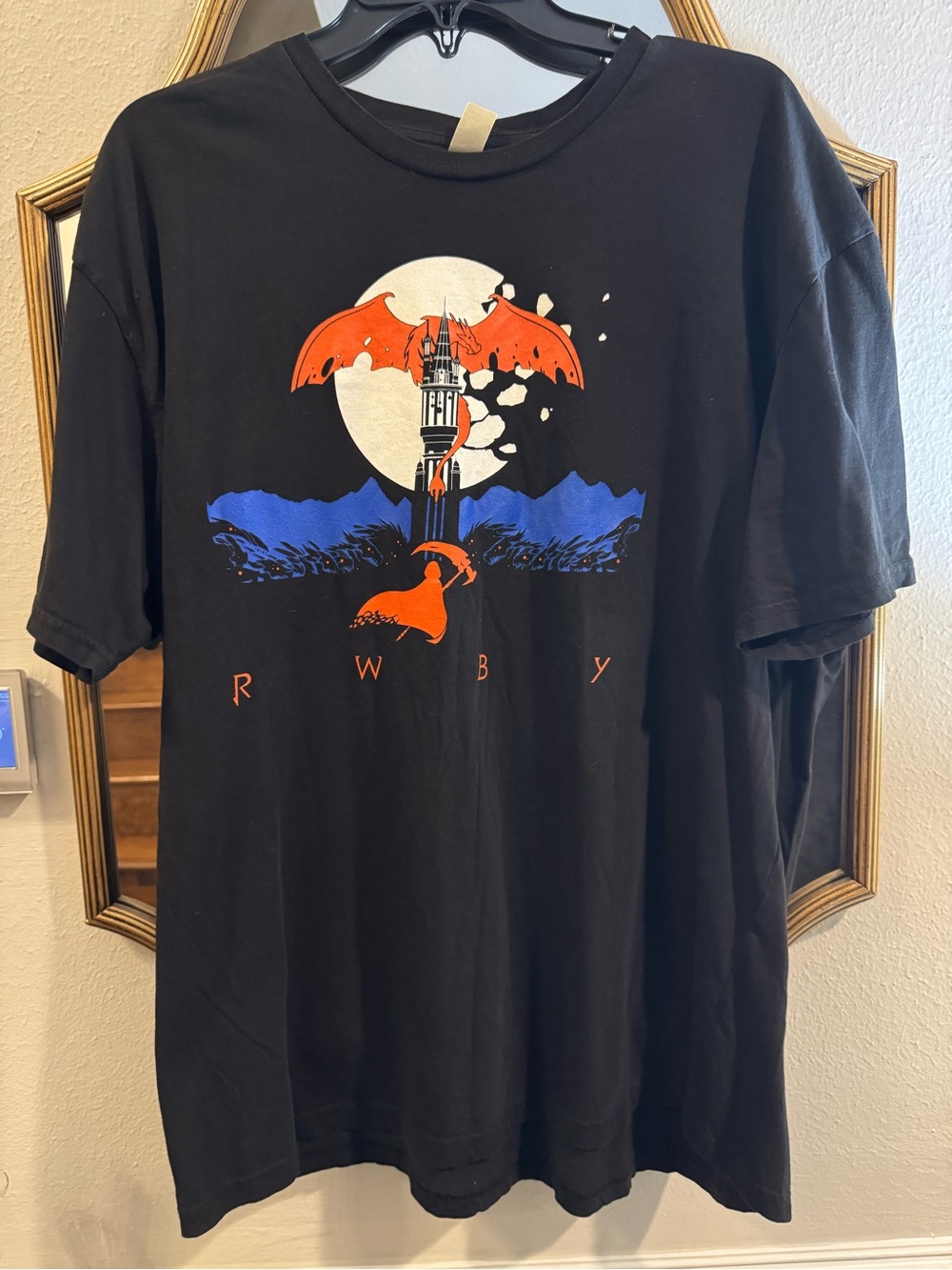 Rooster Teeth RWBY T Shirt Japanese Anime Red Dragon Graphic Size XXL PTP 23”
